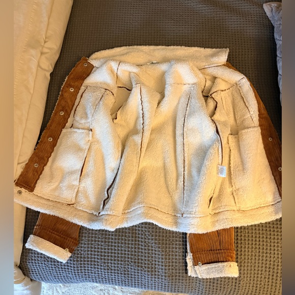 Grace & Lace Tan Corduroy Jacket with Sherpa Lining - Picture 8 of 8